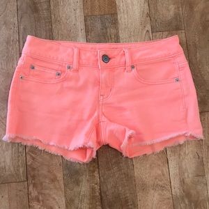 American Eagle Bright Salmon Jean Shorts
